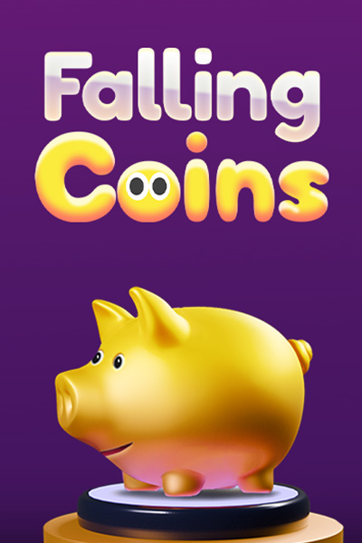 Interface de jeu Vegasino3.org avec des pièces tombantes